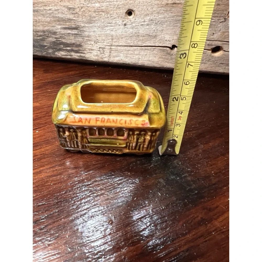 Vintage San Francisco Toothpick Holder Ceramic Trolley Multicolor‎ SNCO Imports